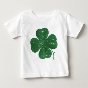 Large Four Leaf Clover - vintage style Baby T-Shirt