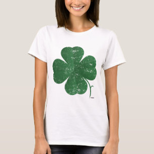 Large Four Leaf Clover - vintage style T-Shirt