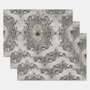 Large Framed Spider on Light Grey Wrapping Paper Sheet