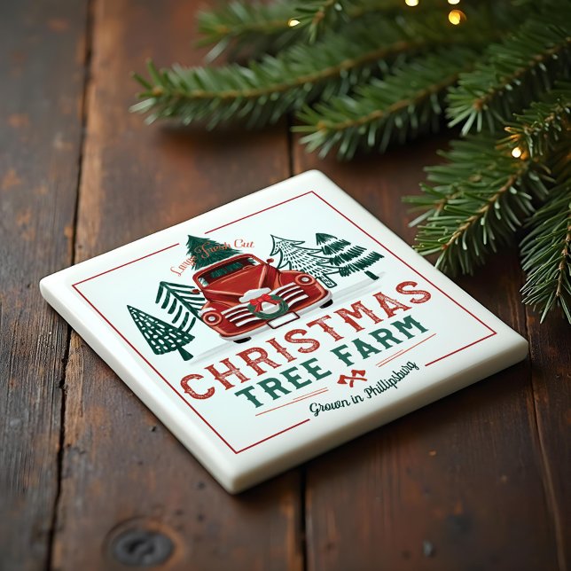 Large Fresh Christmas Tree Farm Vintage Truck Magnet (Large Fresh Christmas Tree Farm Vintage Truck Magnet)