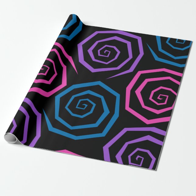 Large Funky Swirls Wrapping Paper (Unrolled)