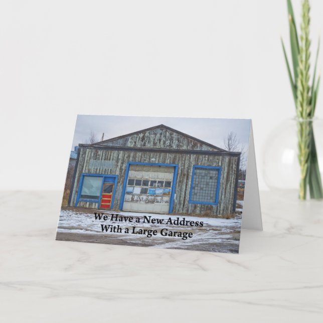 Large Garage - Funny Change of Address Announcement (Front)