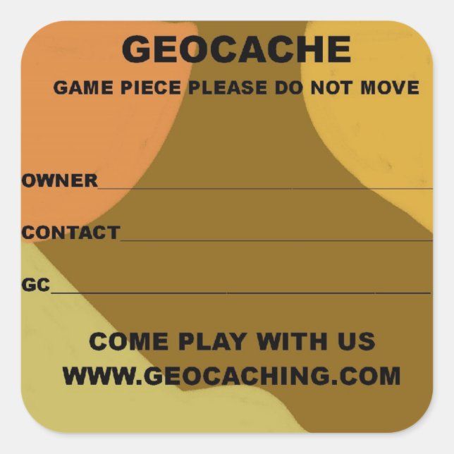 Large geocache lable square sticker (Front)