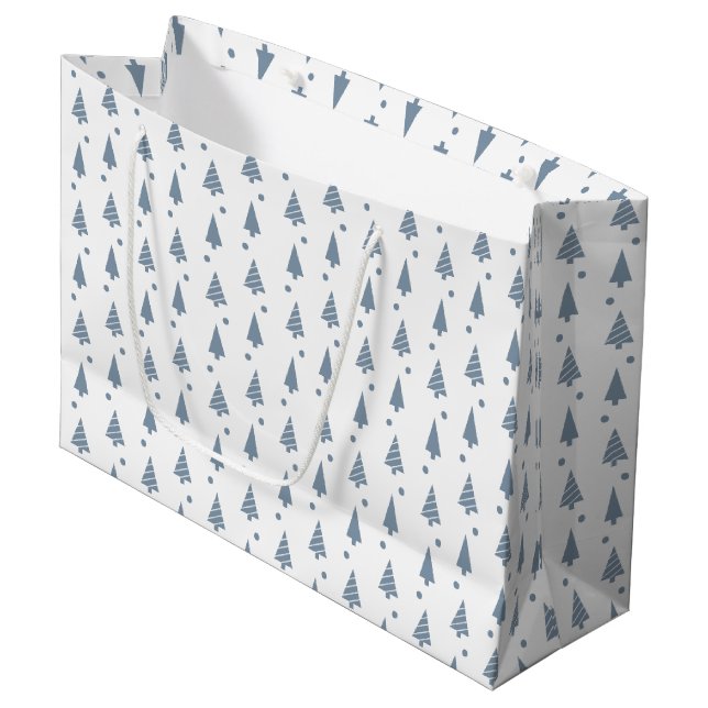 Large Gift Bag - Blue Christmas (Front Angled)