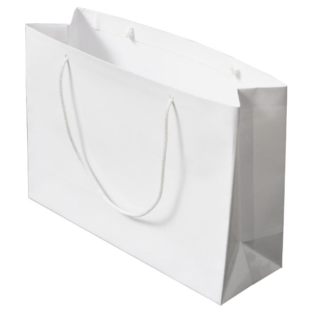 Large Gift Bag | Glossy White Rope Handle (Back Angled)