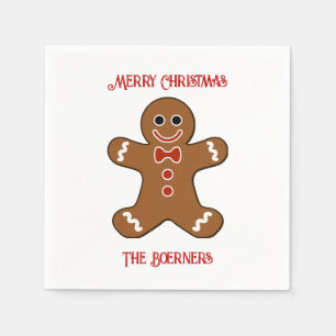 Large Gingerbread Man Cookies Christmas Napkin