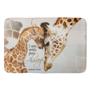 Large giraffe bath mat