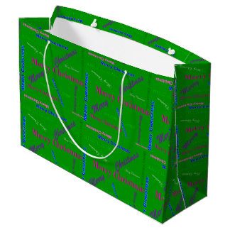 Large Glossy Green Christmas Gift Bag