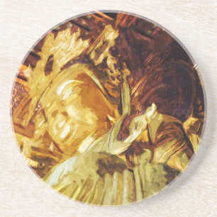Large Gold Statue Kyoto Japan Abstract Coaster