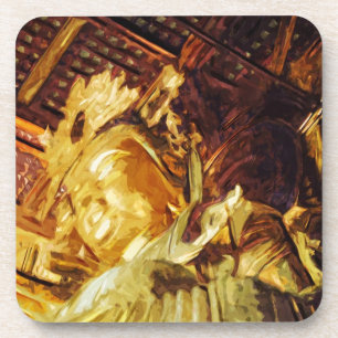 Large Gold Statue Kyoto Japan Abstract Coaster