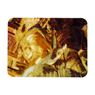 Large Gold Statue Kyoto Japan Abstract Magnet