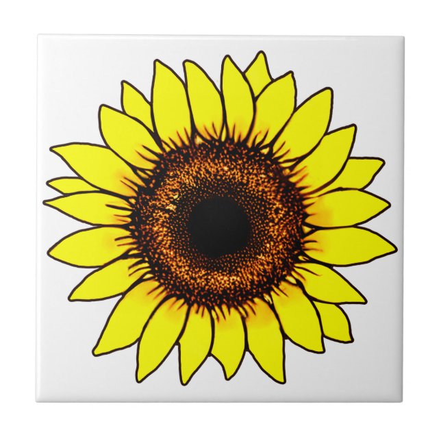 Large Golden Yellow Sunflower Tile (Front)