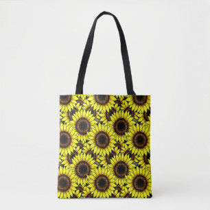 Large Golden Yellow Sunflowers Tote Bag