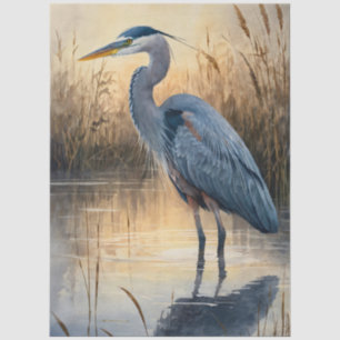 Large Great Blue Heron Decoupage (2) Tissue Paper