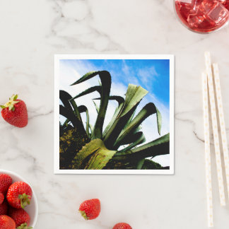 Large Green Aloe Plant Napkin
