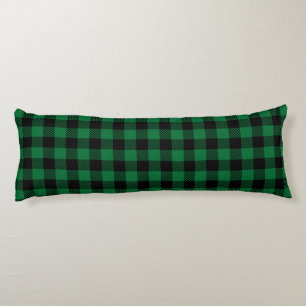 Large Green Black Buffalo Plaid Farmhouse Decor Body Cushion