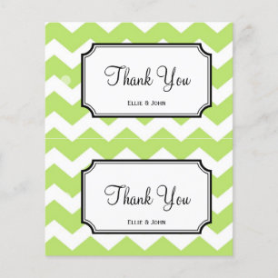 Large green chevron diy wedding gift bag hang tag flyer