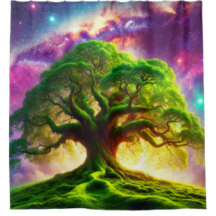 Large Green Tree Shower Curtain