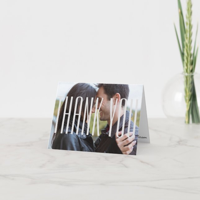 Large Grey Empire Photo - Thank You Note Card (Front)