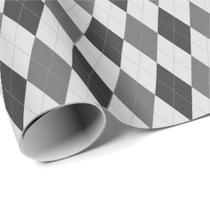 Large Grey Tones Argyle Wrapping Paper