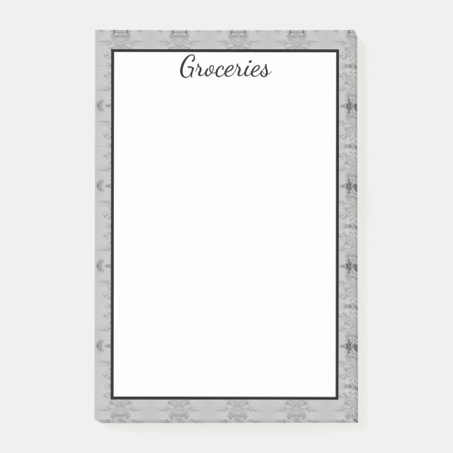 Large Grocery Note With Grey And Black (Front)