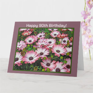 LARGE "HAPPY 90TH BIRTHDAY" Folded Greeting Card