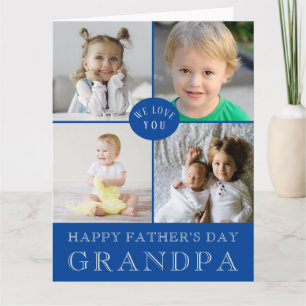 LARGE Happy Father's Day Grandpa Photo Collage Card