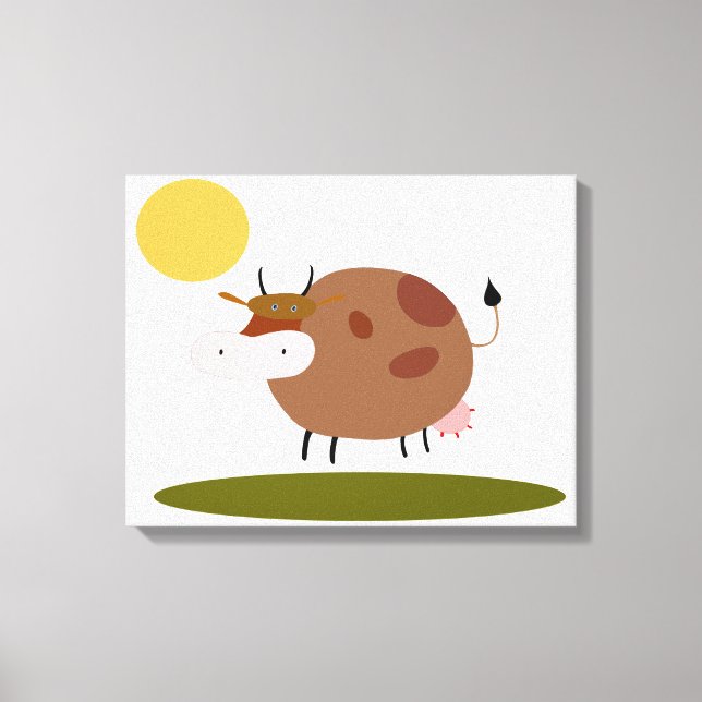 Large high quality canvas with premium cow picture print (Front)