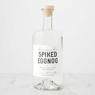 Large Homemade Spiked Eggnog Bottle Label