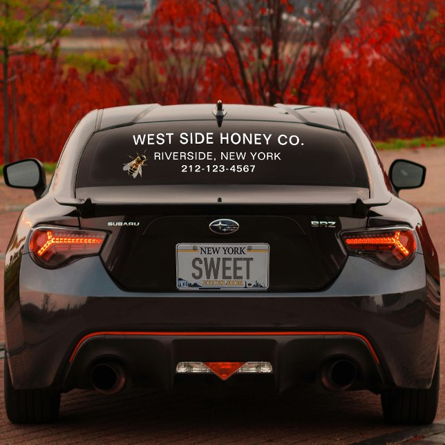 LARGE HONEY BUSINESS VINYL WINDOW CLING with Bee   (Creator Uploaded)