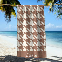 Large Houndstooth Pattern Mocha Mousse
