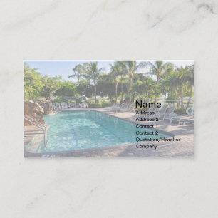 large inground swimming pool business card