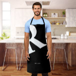 Large Initial | Modern Typography | Black Apron<br><div class="desc">Make your personal belongings stand out with this minimalist modern typography of name initial on black. You could easily personalise the text and lay out with your own.</div>