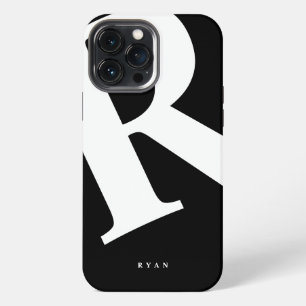Large Initial Modern Typography Black iPhone 13 Pro Max Case