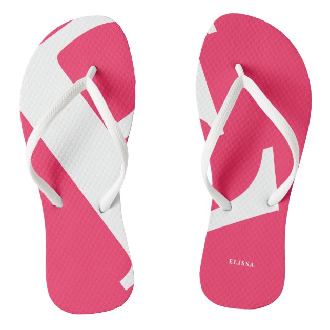 Large Initial | Modern Typography | Pink Jandals (Footbed)