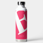 Large Initial | Modern Typography | Pink Water Bottle<br><div class="desc">Make your personal belongings stand out with this minimalist modern typography of name initial on vibrant pink colour. You could easily personalise the text and lay out with your own.</div>