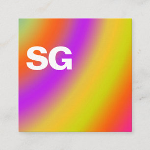 Large Initials - Square - Soft Colours 02 Business Card