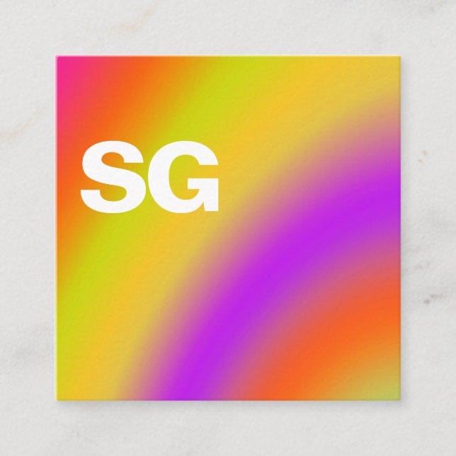 Large Initials - Square - Soft Colours 03 Square Business Card (Front)