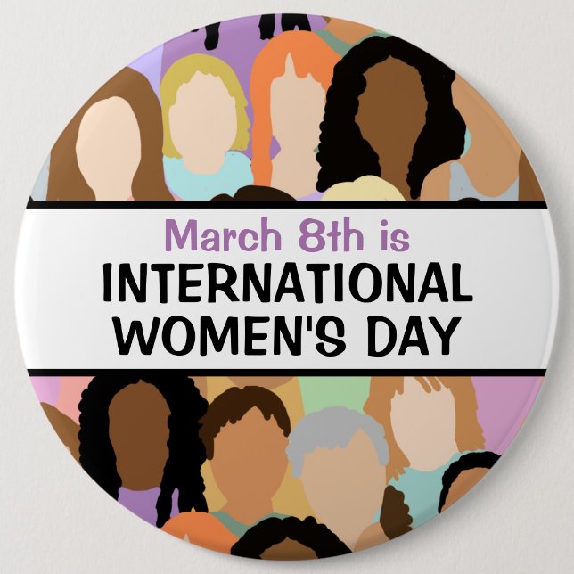 Large International Women's Day - March 8th   6 Cm Round Badge (Front)