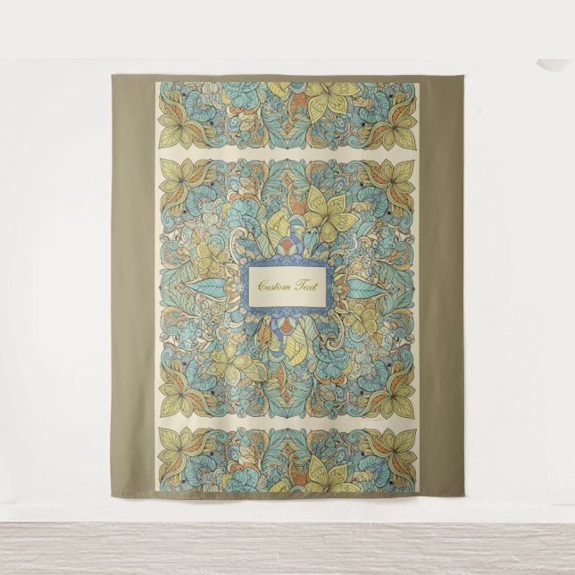 Large Intricate Floral Wall Tapestry (Front)