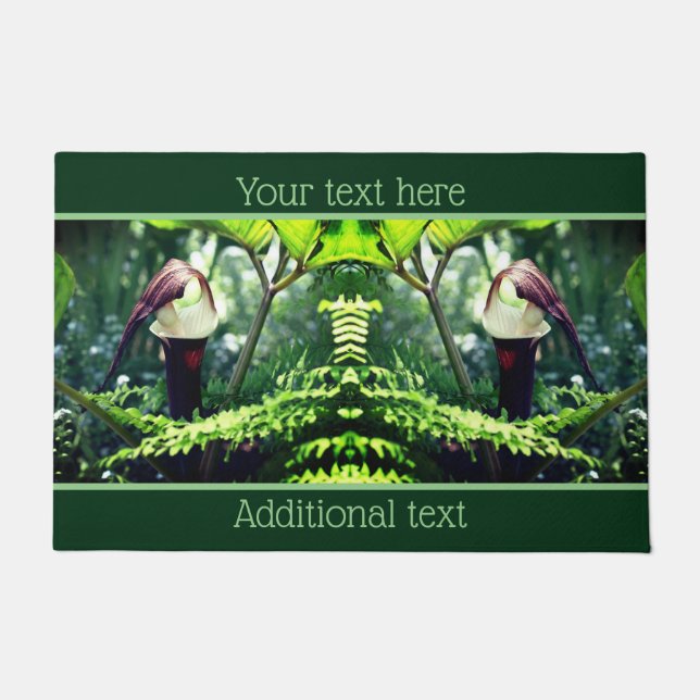 Large Jack In The Pulpit Flower Personalised Doormat (Front)