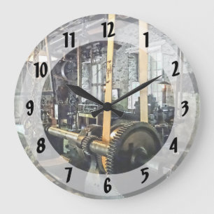 Large Lathe in Machine Shop Large Clock