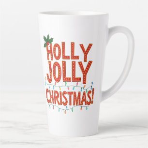 Large Latte Mug, 17oz - Holly Jolly Christmas Edit Mug