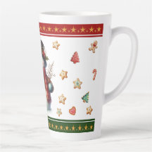 Large Latte Mug with Snowman and Christmas Cookies
