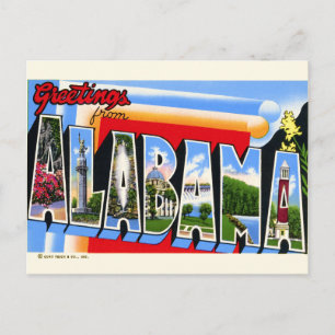 Large Letter Greetings from Alabama Postcard