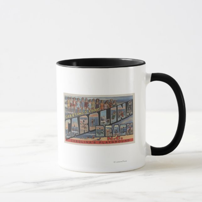 Large Letter Scenes - Carolina Beach, NC Mug (Right)