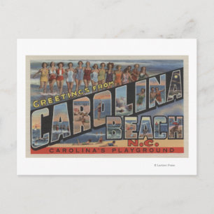 Large Letter Scenes - Carolina Beach, NC Postcard