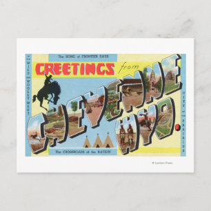 Large Letter Scenes, Greetings From 2 Postcard