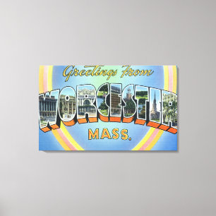 Large Letter Scenes - Greetings From Canvas Print