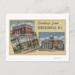 Large Letter Scenes - Hendersonville, NC Postcard